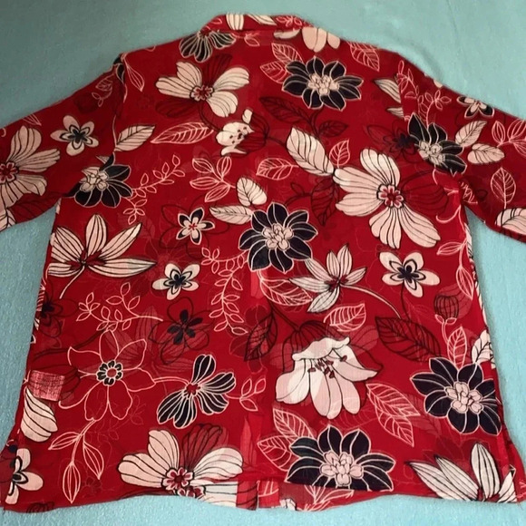 ALFRED DUNNER 2pc set floral collar button up top and embellished tank size 16 - Picture 4 of 15